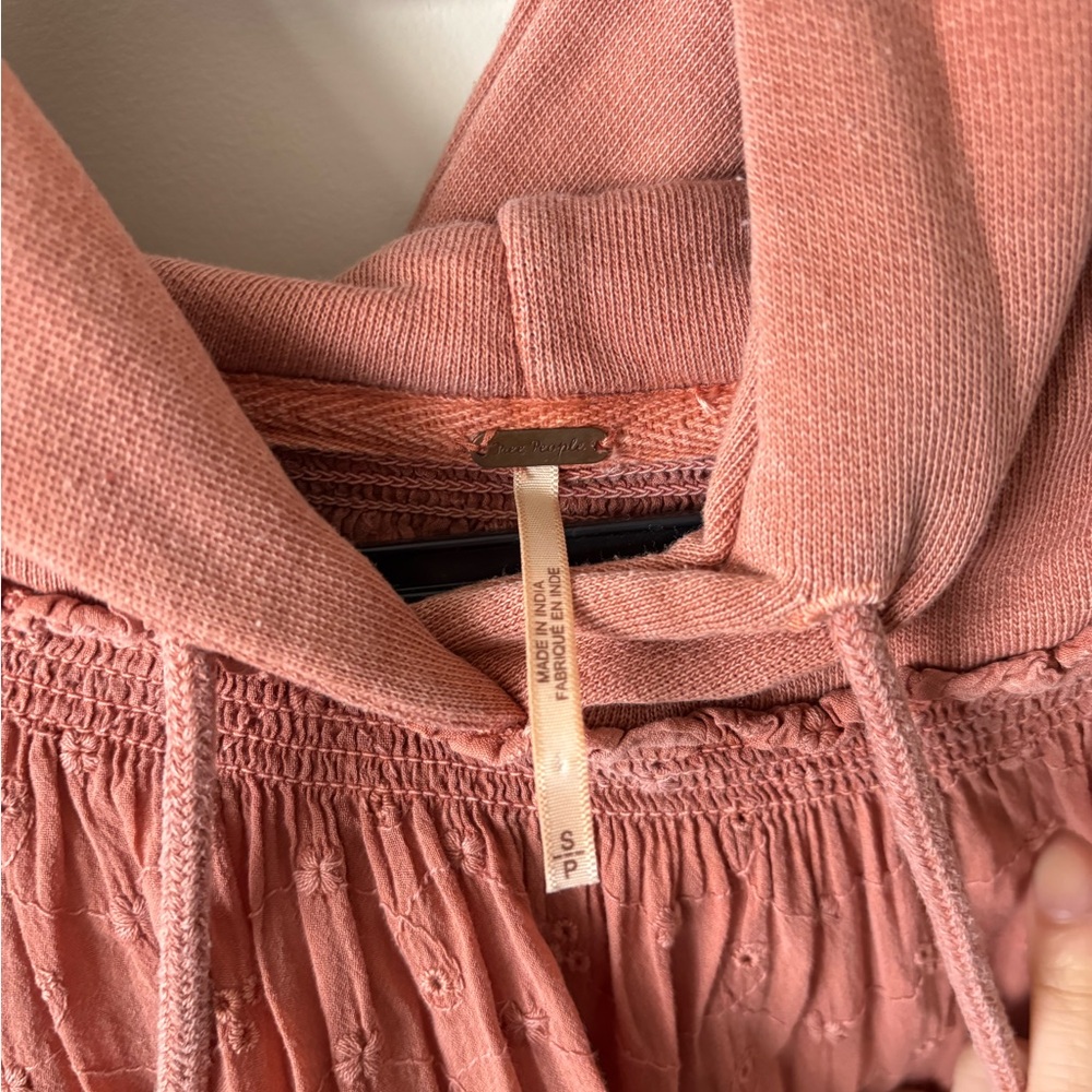 Free People Piper Pieced Crop Hoodie - Orange - Picture 3 of 5
